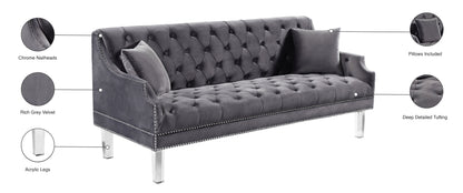 Nial Grey Velvet Sofa S