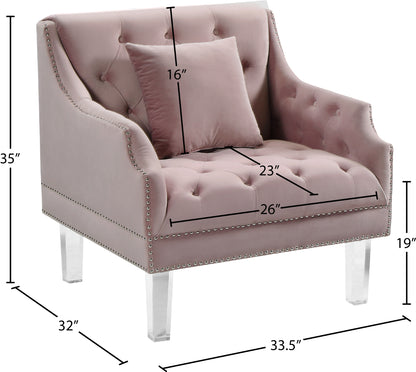 Nial Pink Velvet Chair C