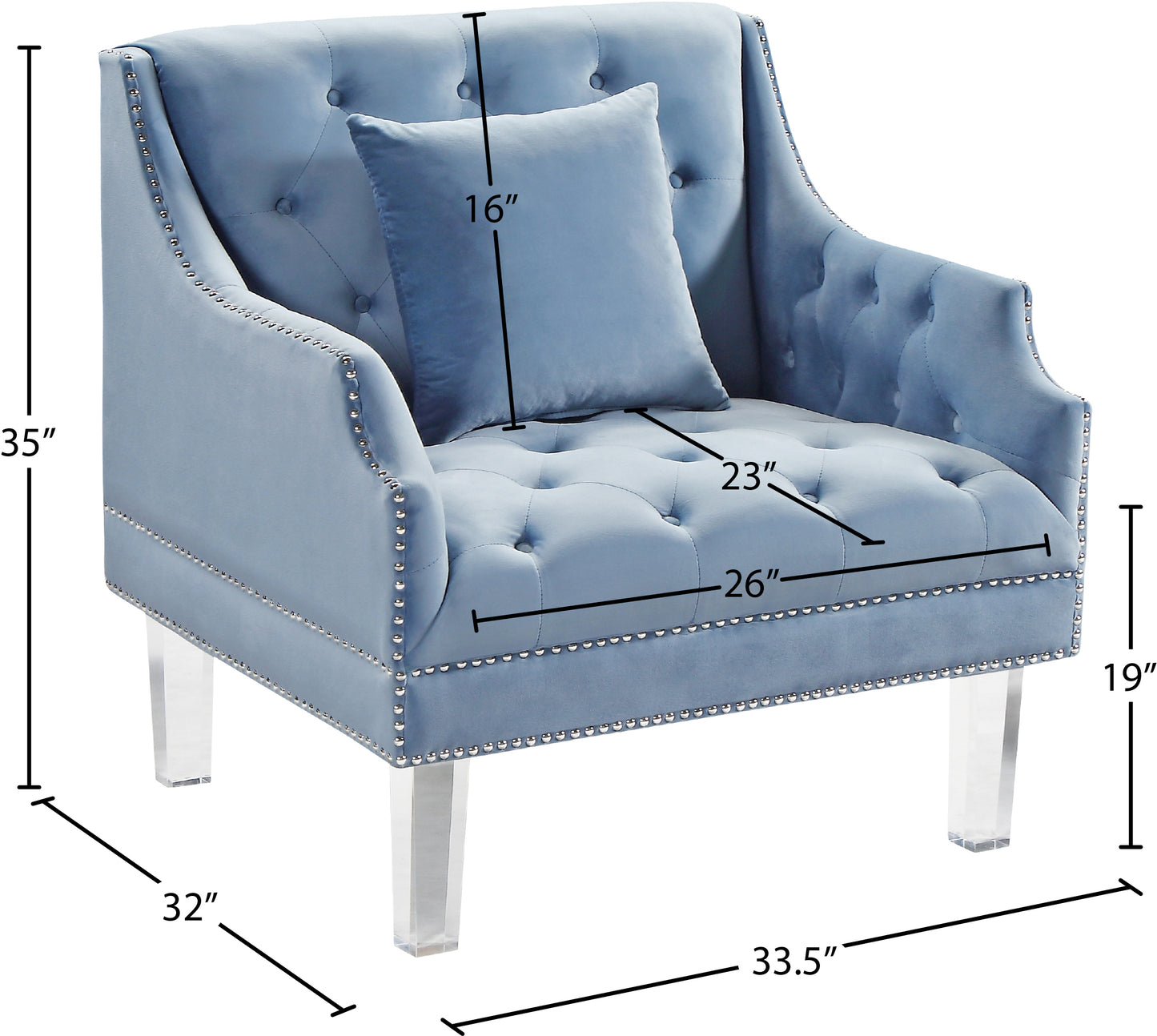 nial sky blue velvet chair c