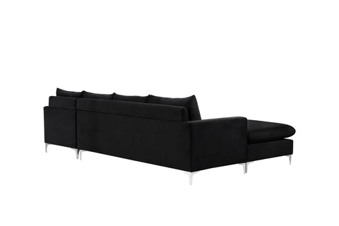 Barrel Black Velvet 2pc. Reversible Sectional Sectional