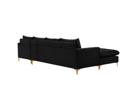 Barrel Black Velvet 2pc. Reversible Sectional Sectional