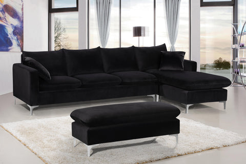 Barrel Black Velvet 2pc. Reversible Sectional Sectional