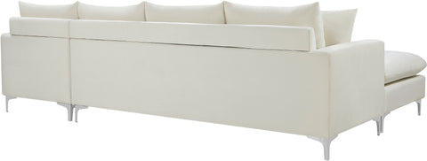 Barrel Cream Velvet 2pc. Reversible Sectional Sectional
