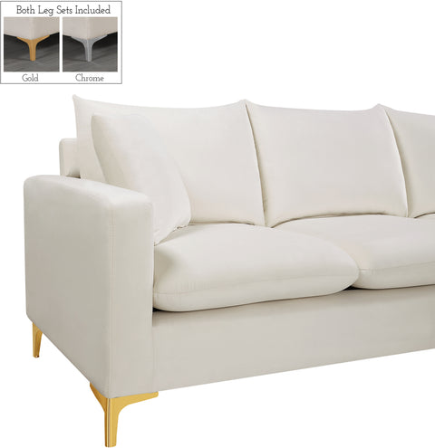 Barrel Cream Velvet 2pc. Reversible Sectional Sectional