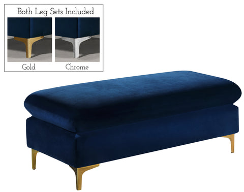 Barrel Navy Velvet 2pc. Reversible Sectional Sectional