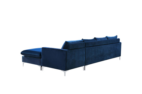 Barrel Navy Velvet 2pc. Reversible Sectional Sectional