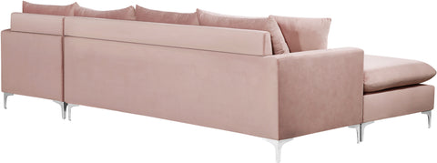 Barrel Pink Velvet 2pc. Reversible Sectional Sectional