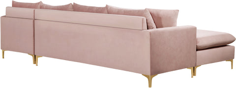 Barrel Pink Velvet 2pc. Reversible Sectional Sectional