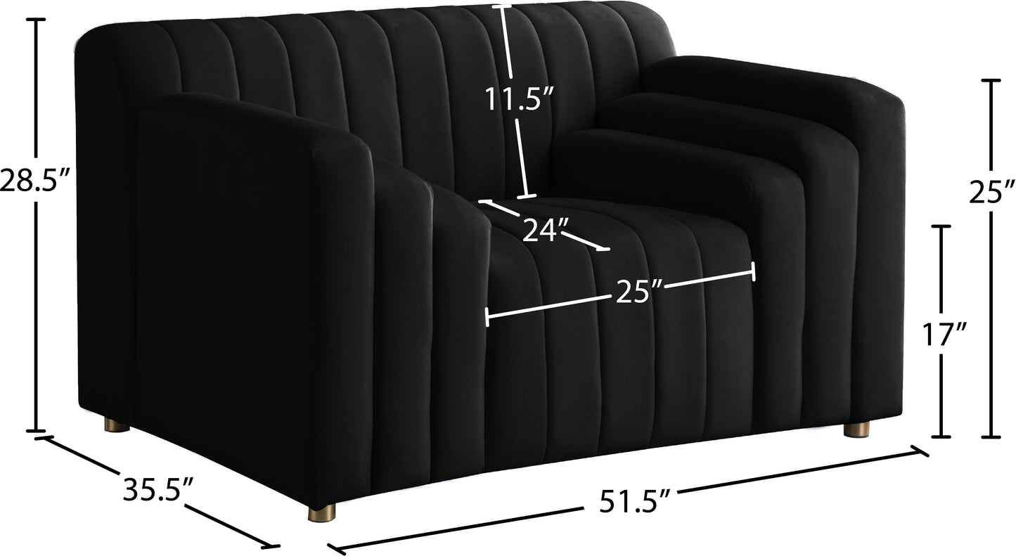 elly black velvet chair c