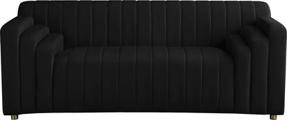 Elly Black Velvet Loveseat L