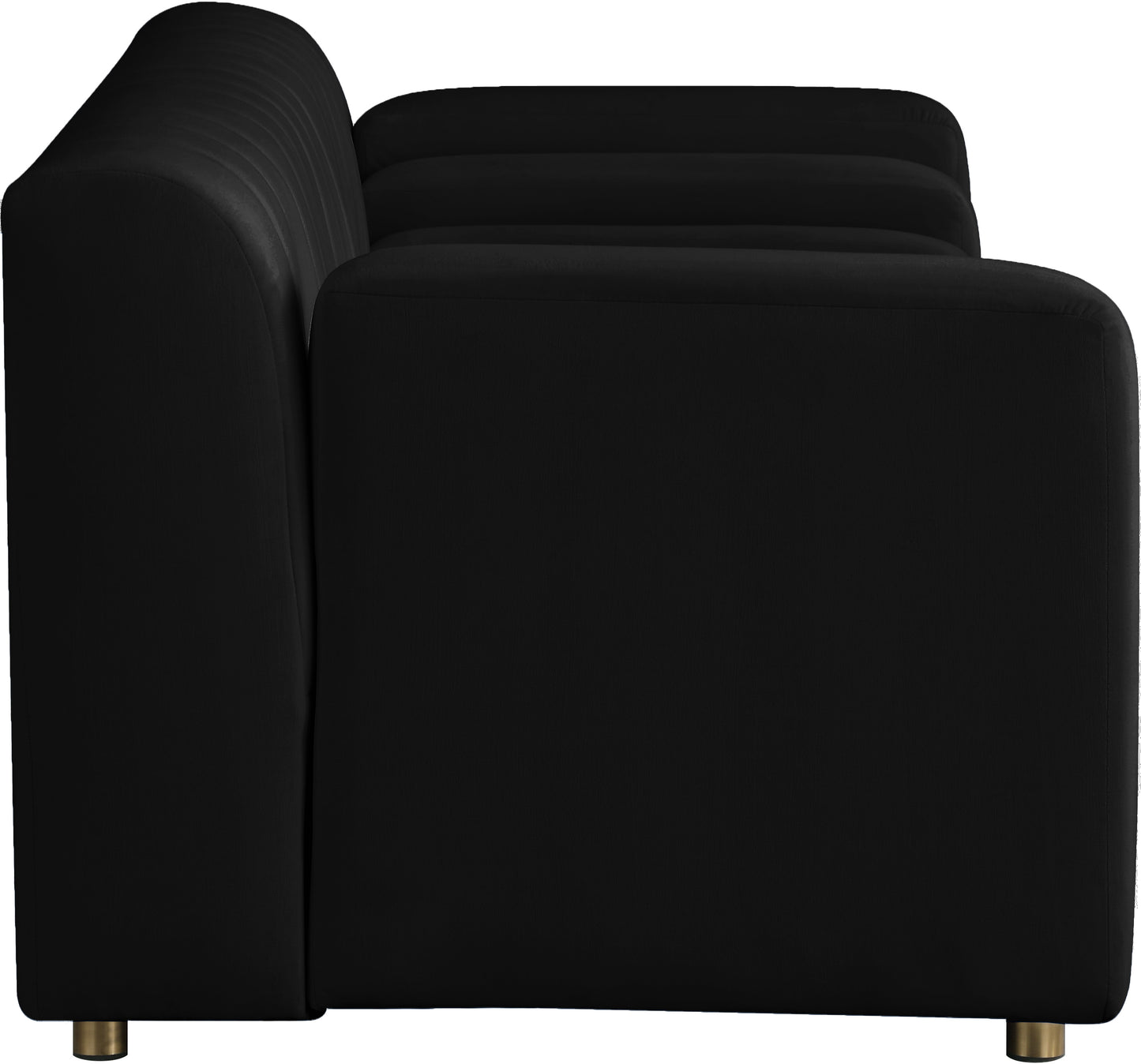 elly black velvet loveseat l