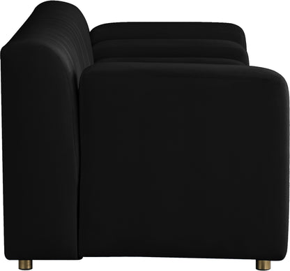 Elly Black Velvet Loveseat L