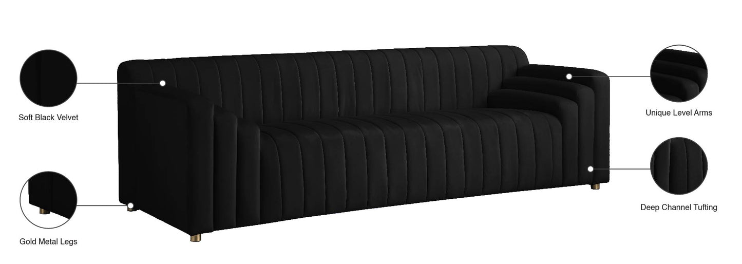 elly black velvet sofa s