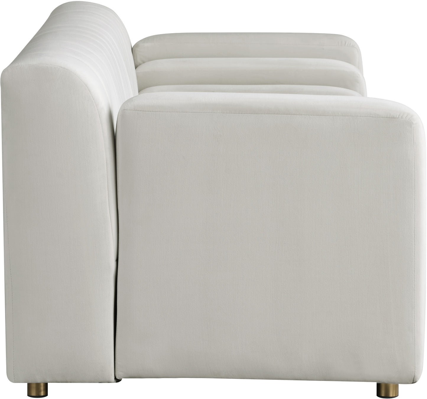 elly cream velvet loveseat l