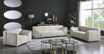 Elly Cream Velvet Loveseat L