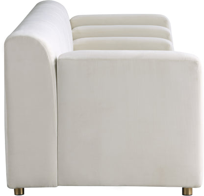 Elly Cream Velvet Sofa S