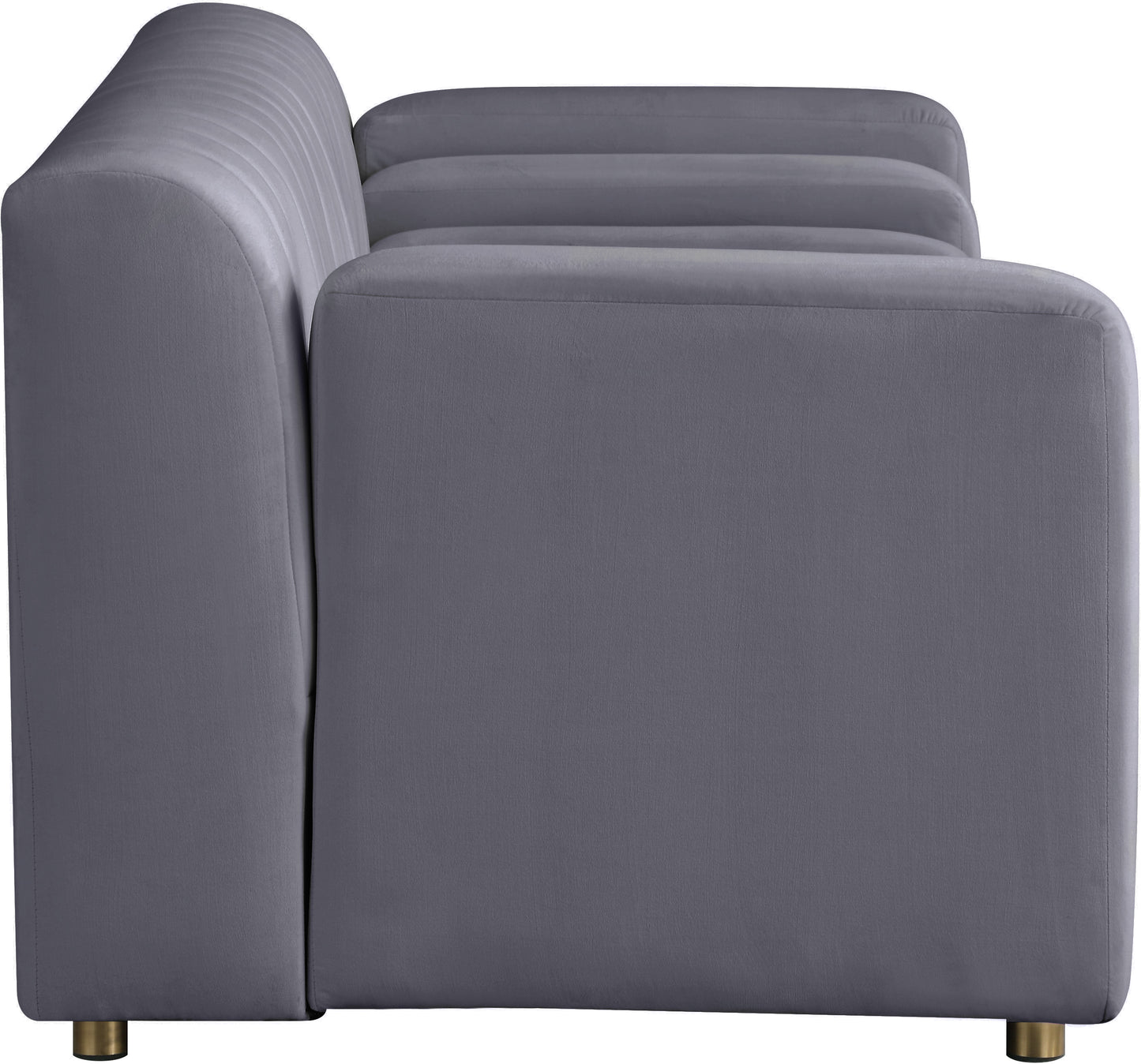 elly grey velvet loveseat l