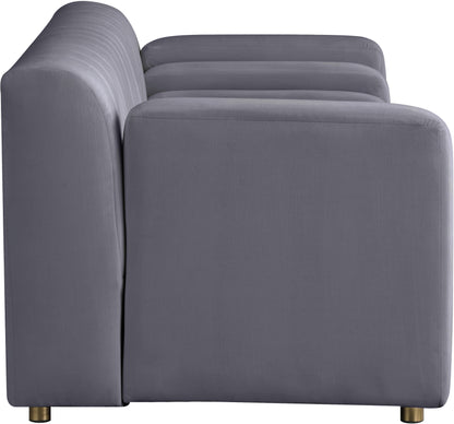 Elly Grey Velvet Loveseat L