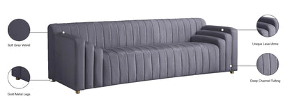 Elly Grey Velvet Sofa S