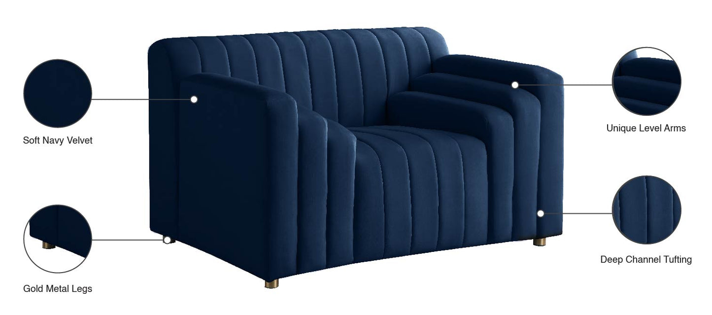 elly navy velvet chair c