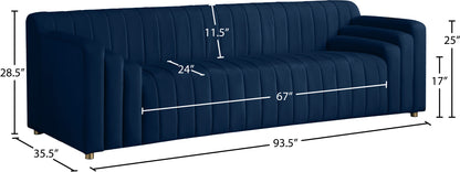 Elly Navy Velvet Sofa S