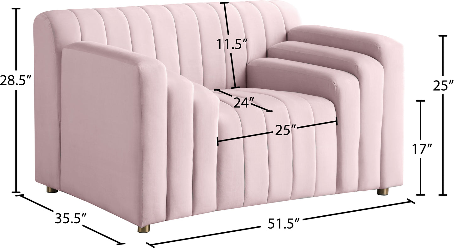 elly pink velvet chair c