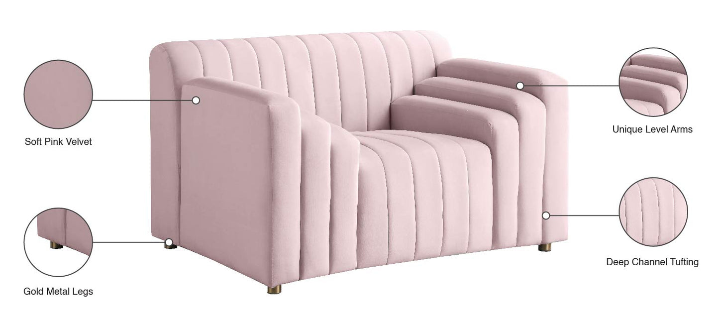 elly pink velvet chair c