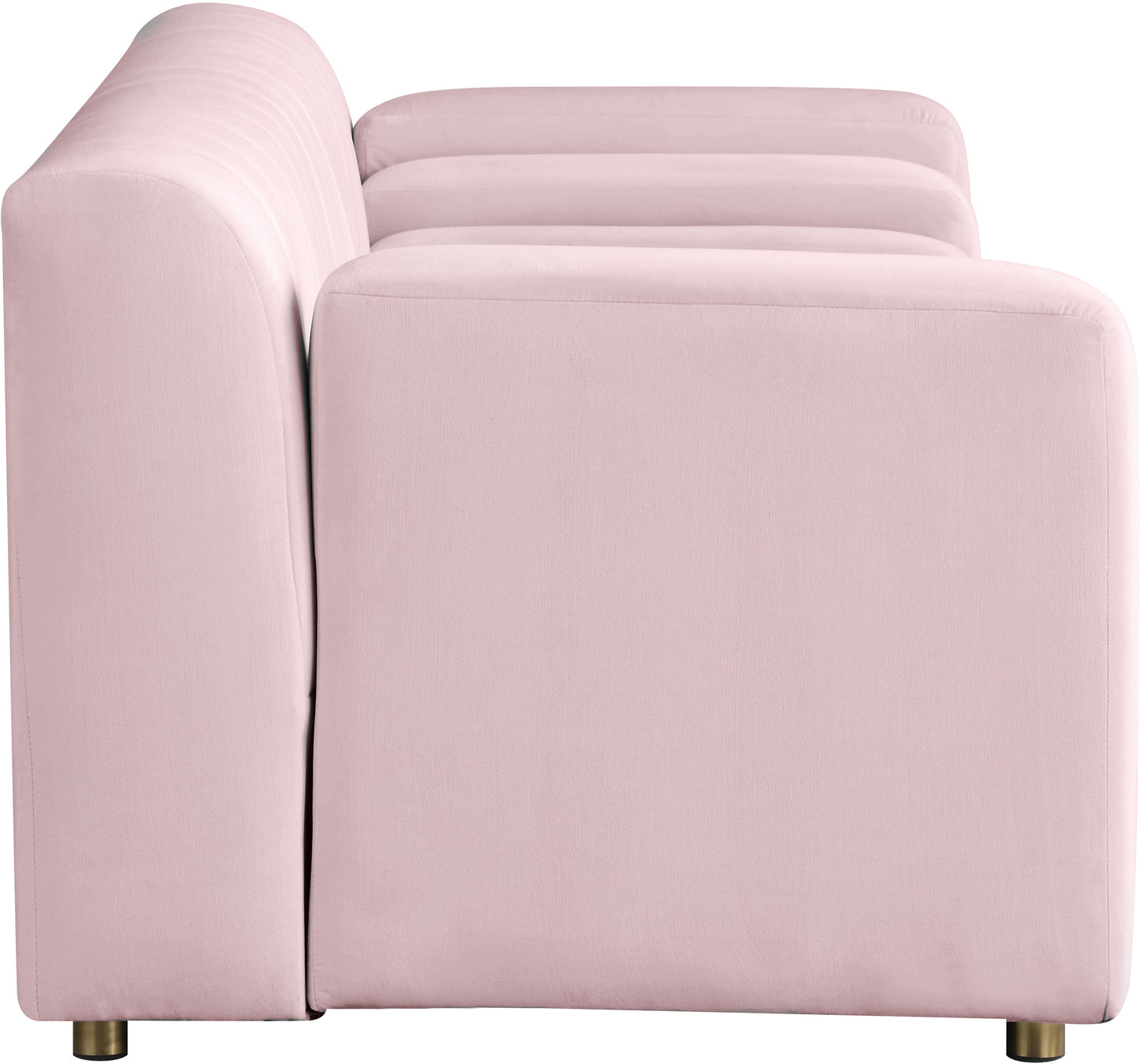 elly pink velvet loveseat l