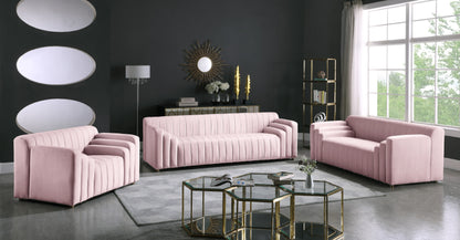 Elly Pink Velvet Loveseat L