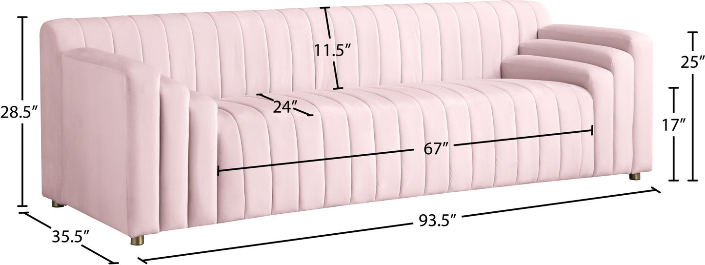 elly pink velvet sofa s