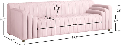 Elly Pink Velvet Sofa S