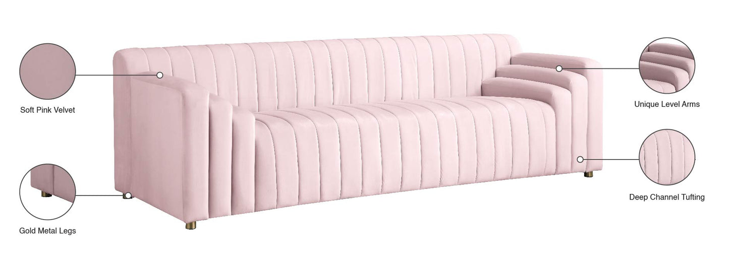 elly pink velvet sofa s