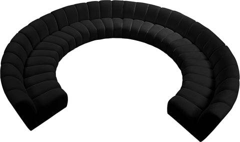 Calais Black Velvet 10pc. Modular Sectional PC