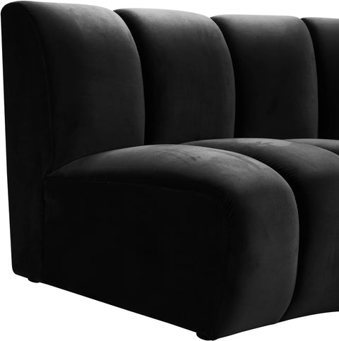 Calais Black Velvet 12pc. Modular Sectional PC