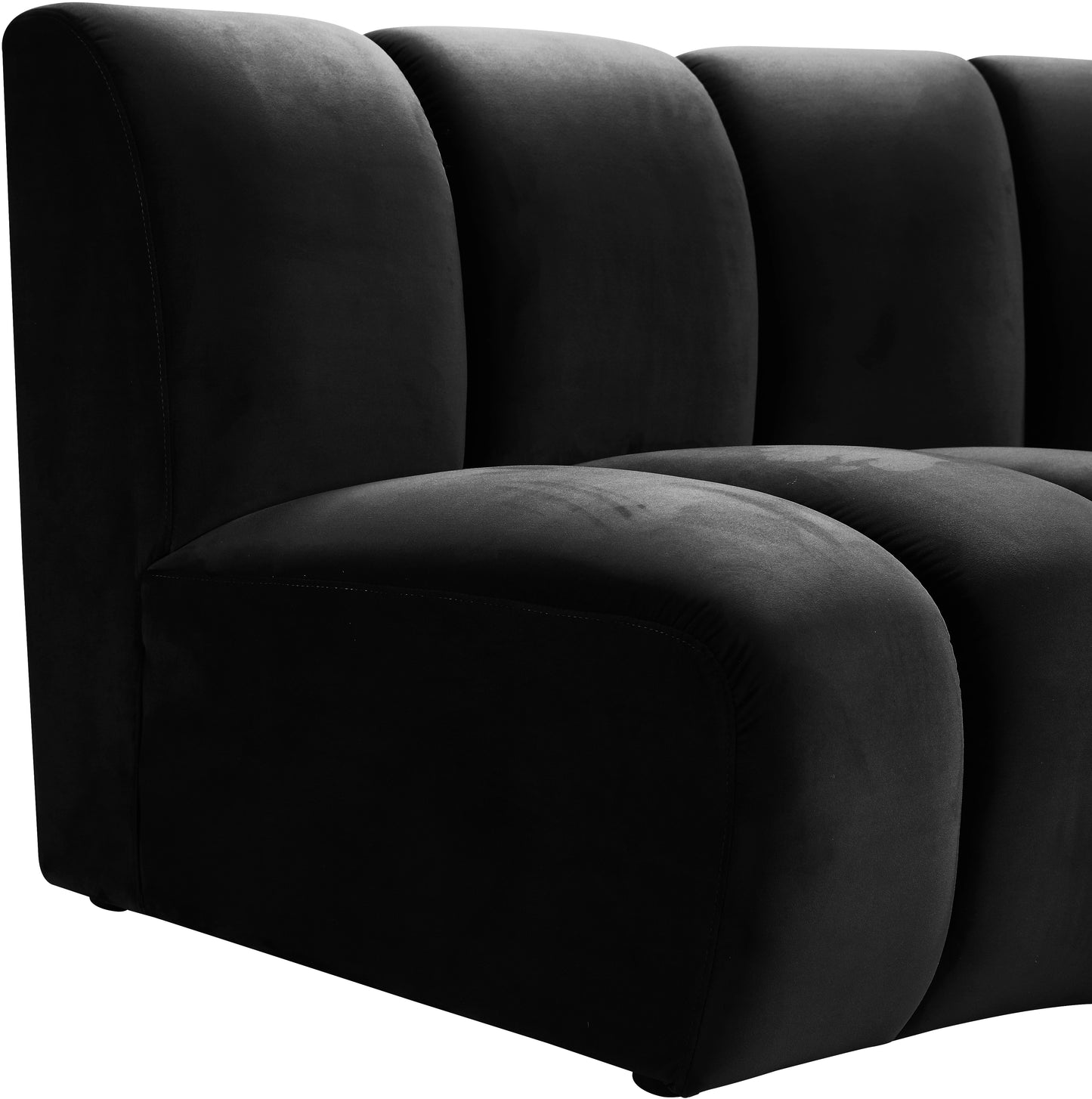 calais black velvet 2pc. modular sectional pc