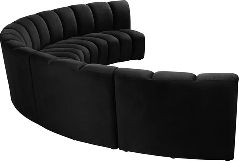 Calais Black Velvet 5pc. Modular Sectional PC