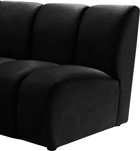 Calais Black Velvet 5pc. Modular Sectional PC