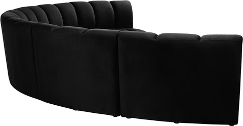 Calais Black Velvet 6pc. Modular Sectional PC