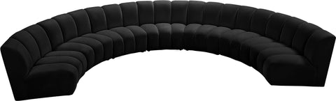 Calais Black Velvet 7pc. Modular Sectional PC