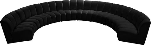 Calais Black Velvet 8pc. Modular Sectional PC