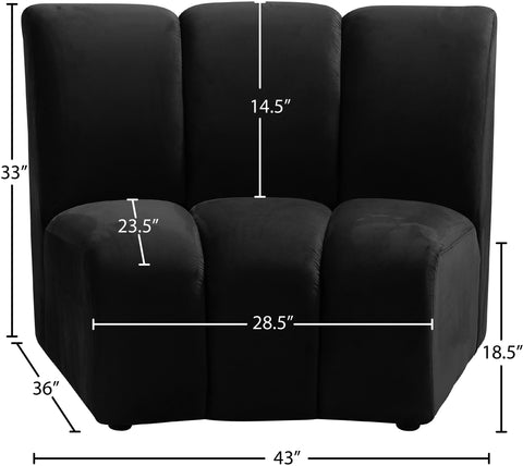 Calais Black Velvet Modular Chair C