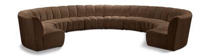 Calvin Brown Velvet 10pc. Modular Sectional