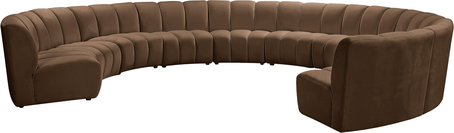 calvin brown velvet 10pc. modular sectional