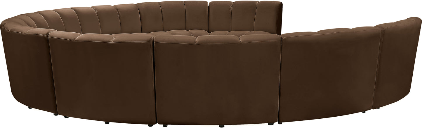 calvin brown velvet 10pc. modular sectional