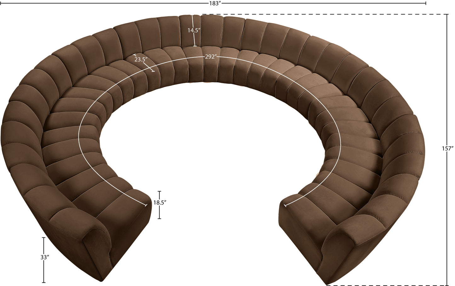 calvin brown velvet 11pc. modular sectional