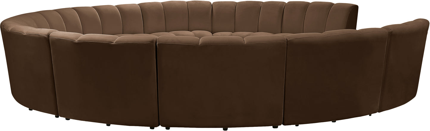 calvin brown velvet 11pc. modular sectional