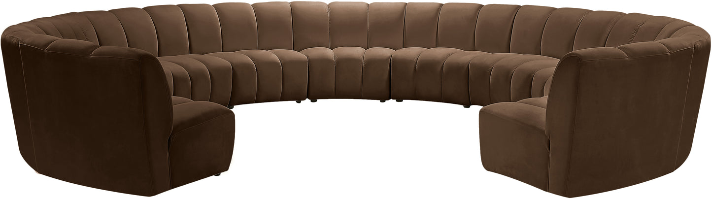 calvin brown velvet 11pc. modular sectional