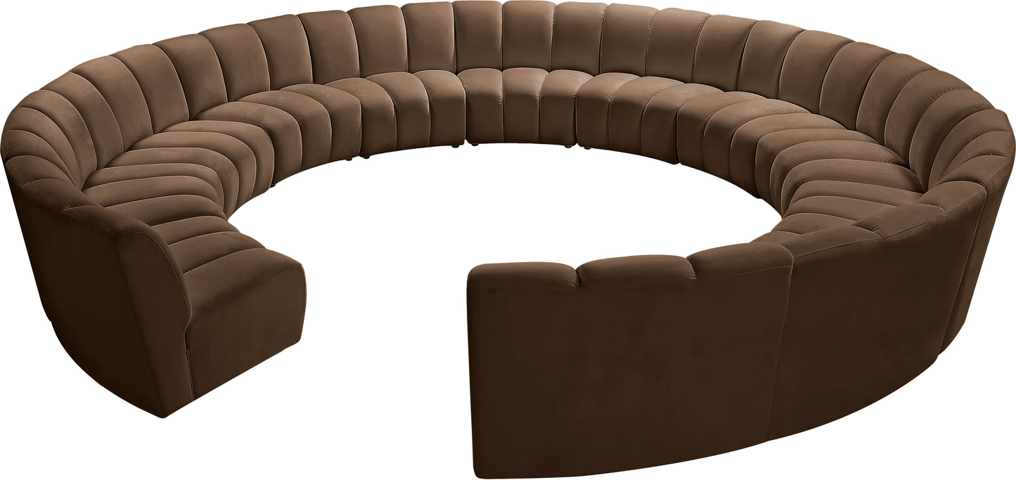 calvin brown velvet 12pc. modular sectional