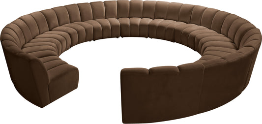 Calvin Brown Velvet 12pc. Modular Sectional