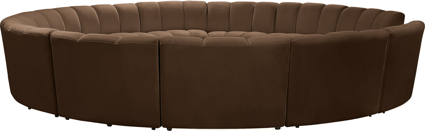 calvin brown velvet 12pc. modular sectional